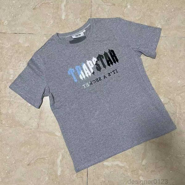 

trap star t shirt color letter embroidery high street casual cotton round collar short-sleeved t-shirt, White;black