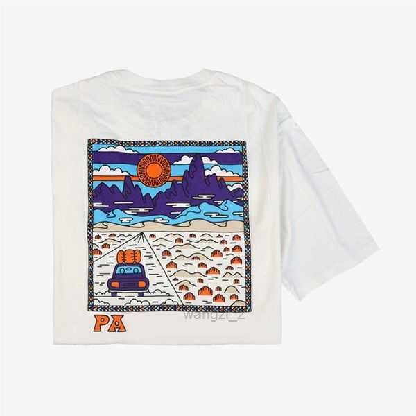 

mens t-shirts luxurys patagonias t-shirt american retro outdoor bata back sunset printing fast drying cotton couple 11 zw70, White;black