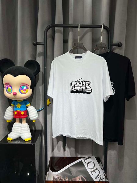 

new fashion designer men's t-shirt high-quality latest women's alphabet print short sleeve embroidered crew neck cotton t-shirt. a, White;black