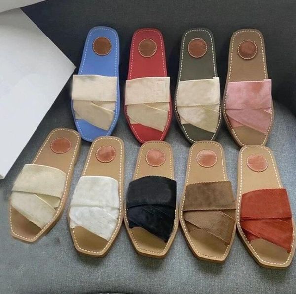 

2023 fashion designer luxury sandals womens slippers flat platform mules fur canvas slider slides black white pool ladies straw casual sanda