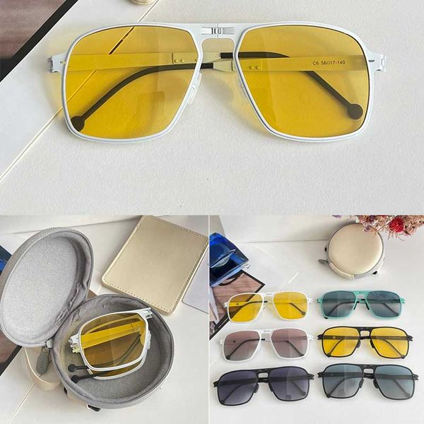 

mens and womens foldable sunglasses brand designer womens outdoor sunglasses foldable screwless polarized sunglasses easy to carry, White;black