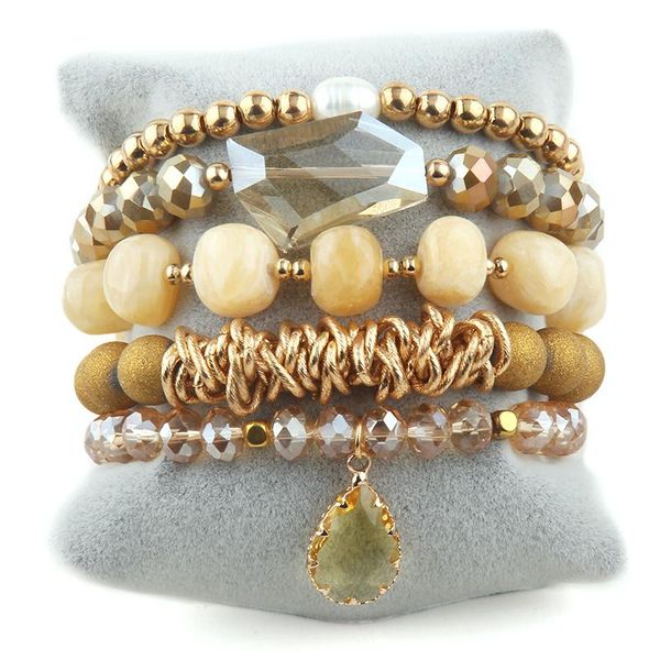 

bangle rh fashion bohemia bracelet sets beige 5pc stack bracelets set for women boho jewelry friends birthday, Black