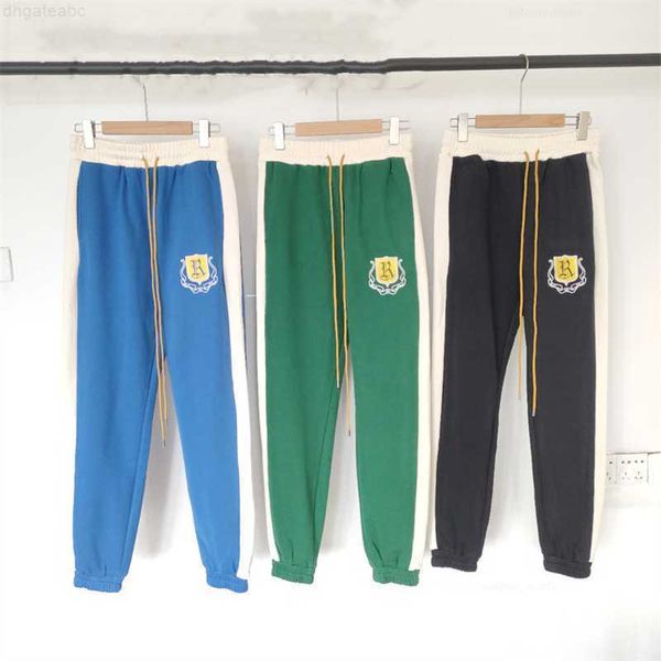 

men's pants rhude sweatpants men women embroidered jogger trousers, Black