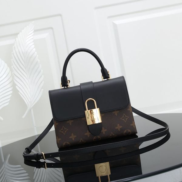 

designer's new reading handbag bb lock bag women's leather splicing flip bag one shoulder diagonal small square bag handle fixed b