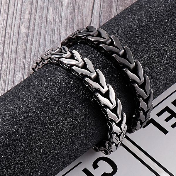 

bangle 12mm arrow chain bracelet men stainless steel summer fashion jewelry, Black