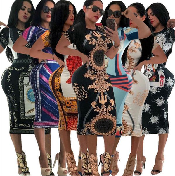 

2023 brand women dresses fashion crew neck clothing short sleeve casual dresses summer clothes dhl 4483, Black;gray
