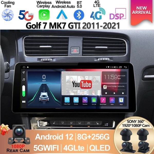 

vw golf 7 mk7 gti 2011-2021 layar 12.3 inch radio video mobil android 12, untuk stereo gps multimedia car-play unit utama-2