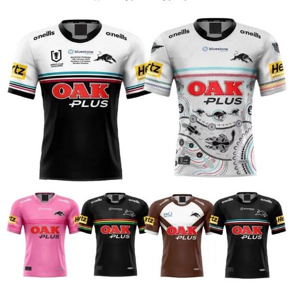 

2023 panthers world club challenge rugby jerseys 23 24 penrith panthers home away alternate indigenous size s-5xl shirt, Black;yellow