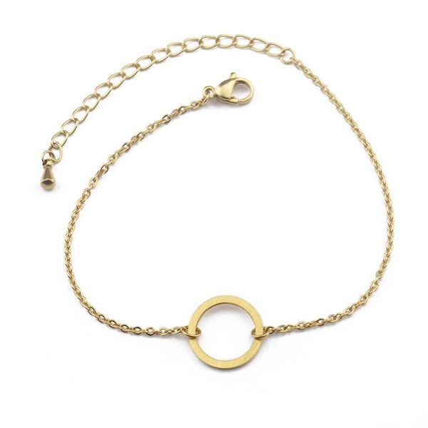 

bangle minimalist jewelry fashion circle bracelet rose round karma charm stainless steel bracelets for women pulseras mujer, Black