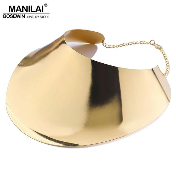 

necklaces manilai fashion alloy big torques statement necklaces for women large collar choker necklace boho design steampunk style jewelry, Silver