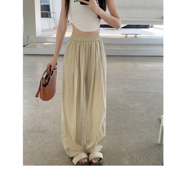 

women's pants s black baggy high waist drawstring sweat fashion pocket straight wide leg street casual mopping trouser ladies 230520, Black;white