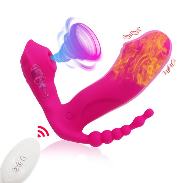 

other panties 3 in 1 sucking vibrator sucker anal vagina clitoris stimulator 7 modes vibrating wearable oral suction erotic sex, Black;white