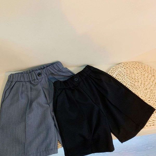 

children's shorts summer new line casual boys' clothing suit style shorts tight waist black and grey fashion solid color designer