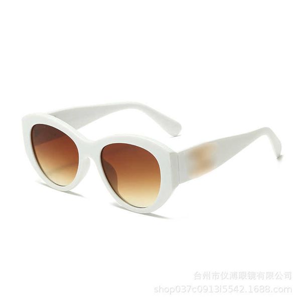 

2023 fashion sunglasses factory 85% retail new round frame xiaoxiangjia sun protection and sunshade sunglass for women with advanced sense p, White;black