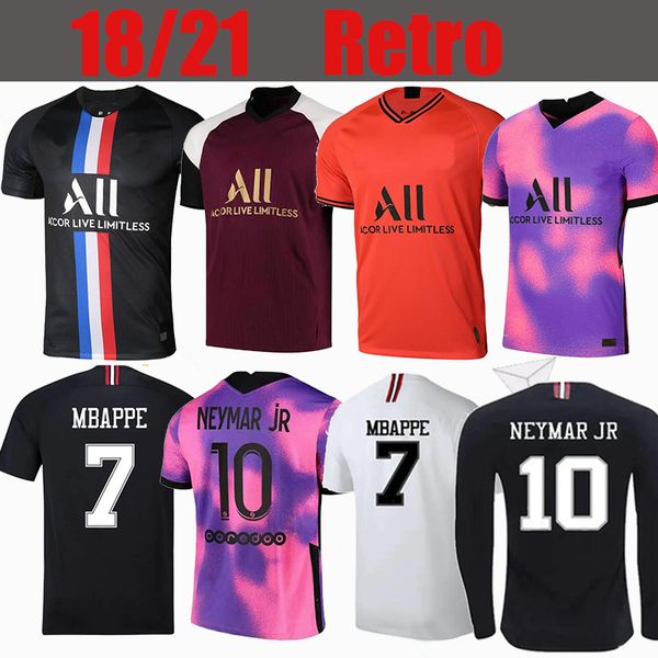 

retro classic 18 19 20 21 soccer jerseys verratti di maria lavezzi draxler cavani kimpembe mbappe t.silva dani alves matuidi lucas football, Black;yellow