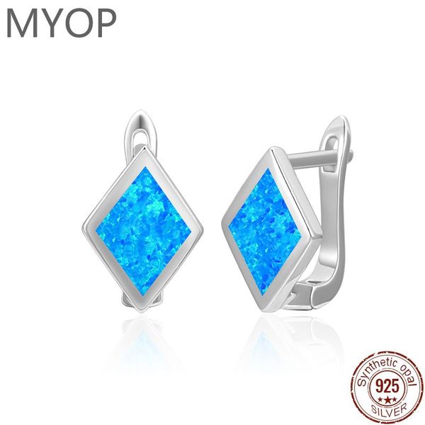 

knot myop 925 sterling silver jewelry exquisite opal earrings for women blue opal earring valentine's day gift