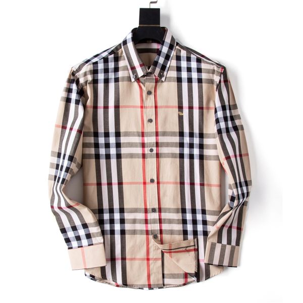 

2023 men's dress shirt luxury slim silk t-shirt long sleeve casual business clothing plaid 10 color s-3xl -3xl0, White;black