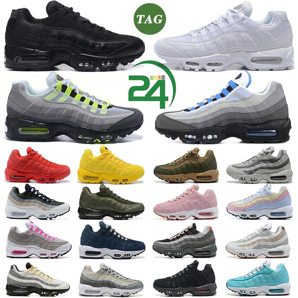 

2023 men women running shoes 95 95s triple black white neon dark beetroot grey khaki light charcoal beige grey mens trainers outdoor sports