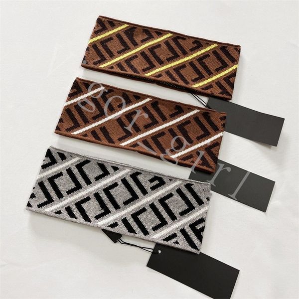 

f logo hair band head band for girl face cleansing use head decoration kinnted yoga breathable headband popular makeup tools width 3color fa, Black;brown