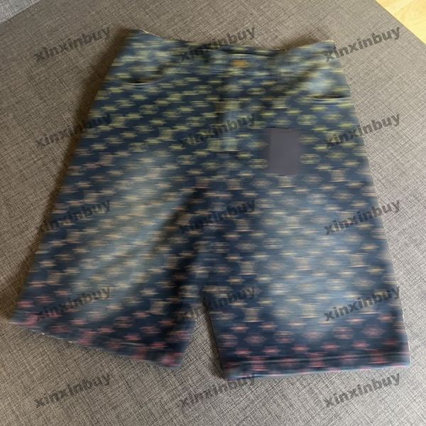 

xinxinbuy men women designer shorts pant gradient rainbow jacquard letter spring summer black khaki green s-xl