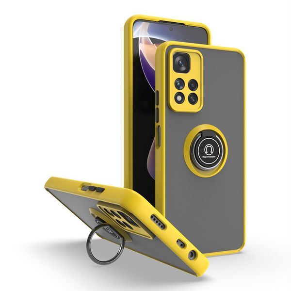 

ring holder kickstand phone cases for redmi note 9t 10 10s 11 11t 12 pro max mi 11t 12x matte protection phone case back cover