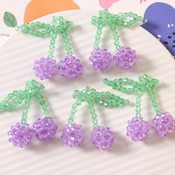 

other min order 20pcs/lot color beads handmade weave cartoon cherry shape fashion bead charms diy jewelry earring/garment accessory