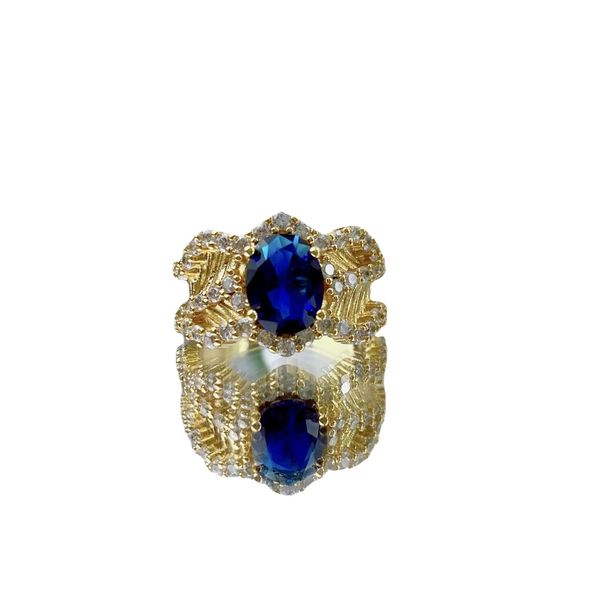

italian crafted sapphire ring with waves surrounding the quiet sea jewelry, Silver