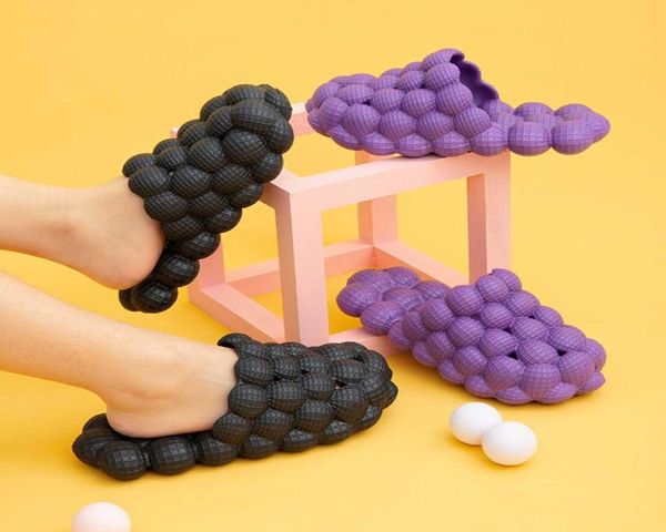 

sandals bubble slides shoes living hollowed out solid color slippers split joint door sport funny beach sandals y05062511050, Black