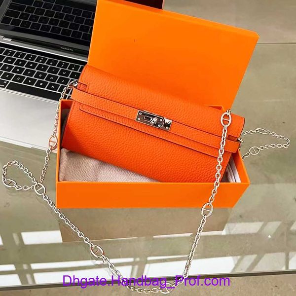 

designer hemrres kelys handbags for women lychee pattern wallet classic oat cowhide handle chain straddle shoulder bag girl