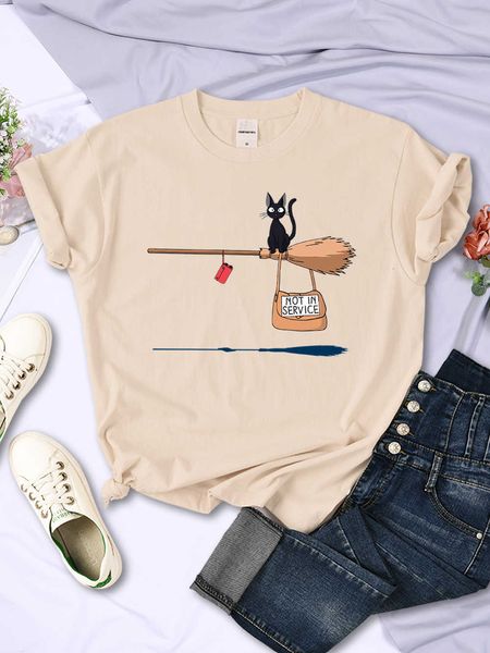 

Fashion Women T Cute Shirt Brand Cat Summer Not In Service Comics Tops Soft Cartoons Kawaii T-Shirt O-Neck Short Sleeve Female Clothing Couple Tees, Pink