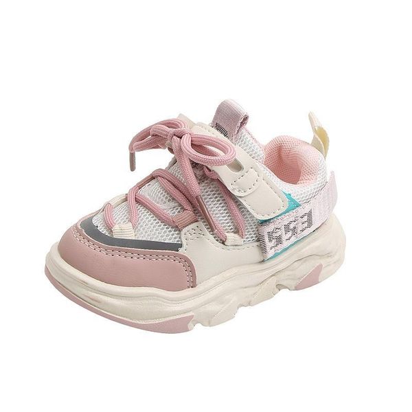 

athletic kids shoes sneakers toe footwear children spring casual mesh boy running girls middle f15003, Black