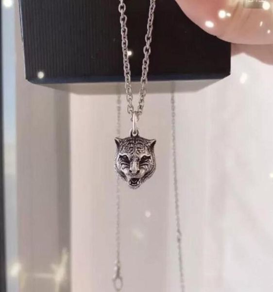 

silver chain classic fashion tiger head necklace retro couple chains brass necklace seiko highend jewelry supply1166617
