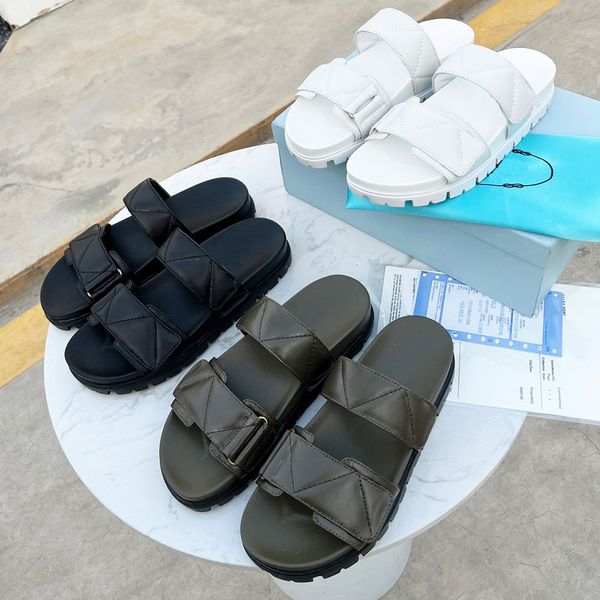 

new womens brand sandals platform sandals designer sandals slippers with signature logo on the upper rubber soles vacation sandals for easy, Black