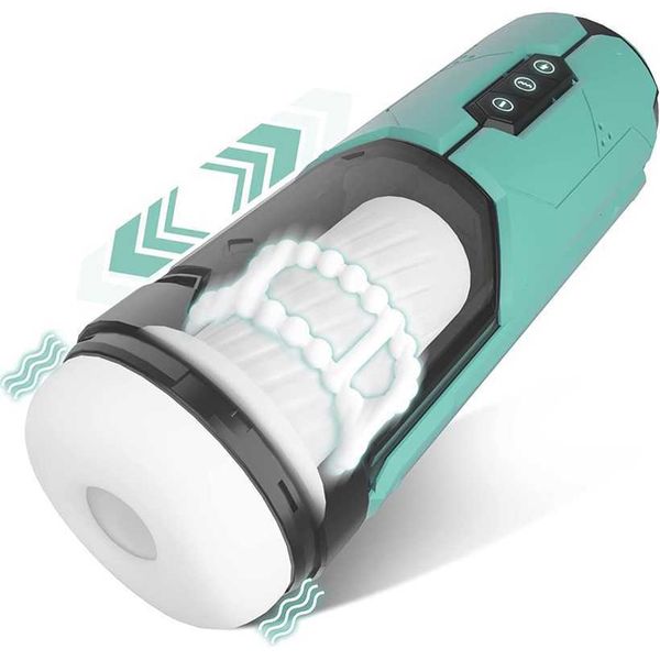 

factory outlet automatic laeflaek device cup with thrust vibration modes pocket type pudendal massage beads and ribbed cover simulating male