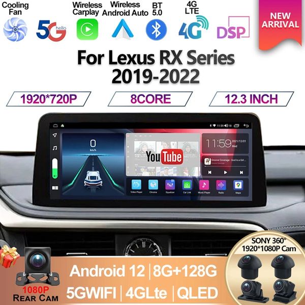 

for lexus rx rx200t rx300 rx350 rx450h rx400 android 12 5g 8+128g qualcomm auto carplay car dvd player radio multimedia stereo-3
