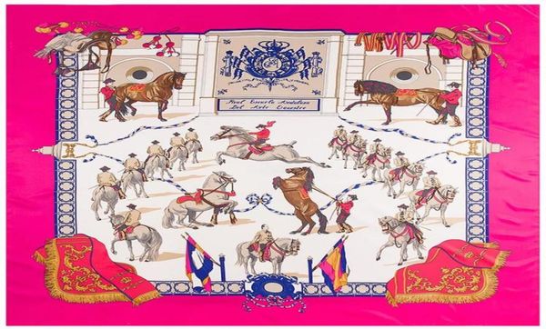 

scarves 130cm twill silk scarf horse printing big square women bandana shawl foulard wraps for ladies echarpe7688571, Blue;gray
