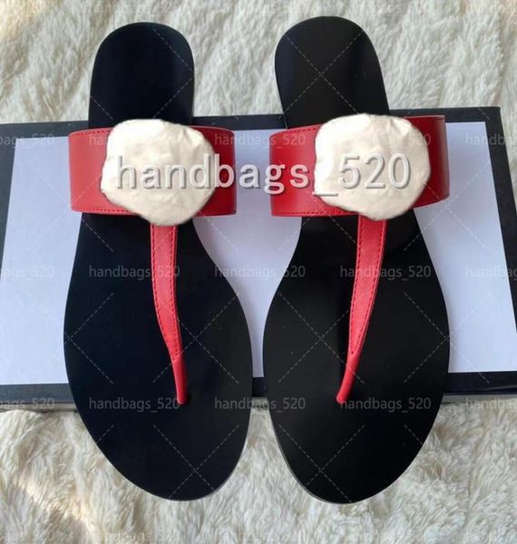 

women men sandals ladies flat slipper eu3545 fashion genuine leather flip flops shoes come with box6400860, Black