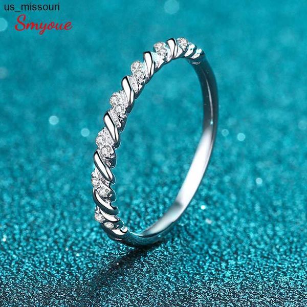 

band rings smyoue 0056ct moissanite twisted eternity ring for women 100 925 sterling silver lab diamond stackable wedding promise band j2305