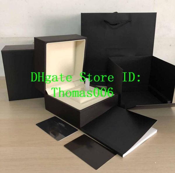 

quality dark brown box gift case for taghere watches booklet card tags and papers in english swiss watches boxes3234667, Black;blue