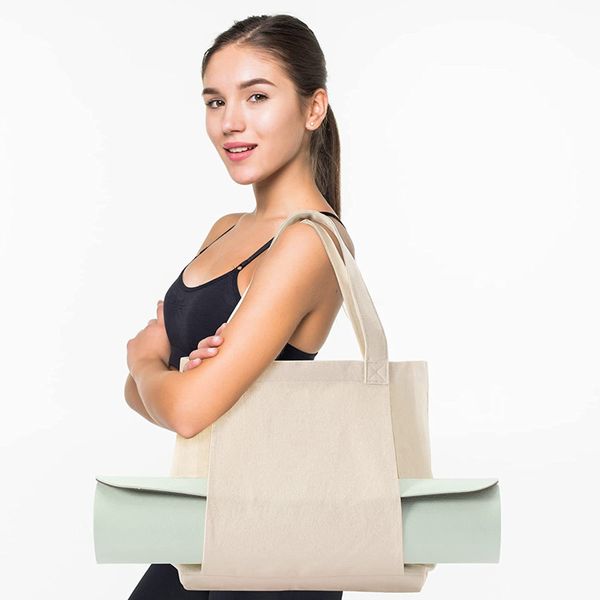 

stuff sacks women canvas plain large capacity sport yoga mat gym bags mix color
