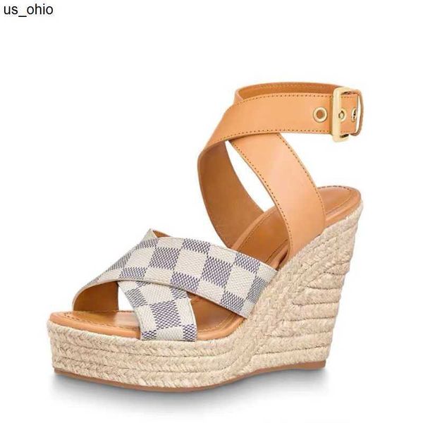 

sandals highheeled sandals twine braided summer beach fashion casual sandals leather wedges belt buckle women shoes lady metal cowhide lette, Black