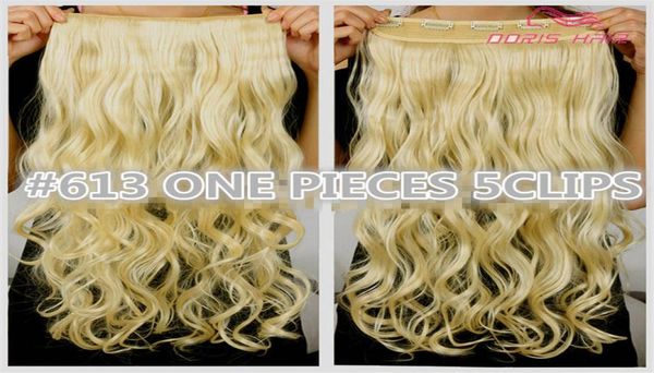 

1pcs clip in hair extension women hair 30colors one piece 2pack for full head long wavy hair extension 2068902, Black;brown