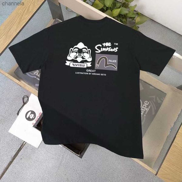 

men's t-shirts 23 spring/summer evisut t-shirt fu shen men's and women's round neck loose short sleeve casual fashion big bud, White;black