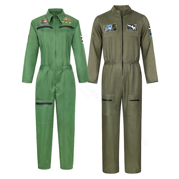 

theme costume pilot uniform army green clothing role playing military uniform female fighter pilot clothing plus size 230520, Black;red