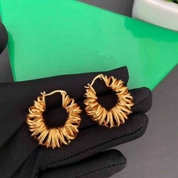 

huggie vintage golden spiral earrings, Golden;silver