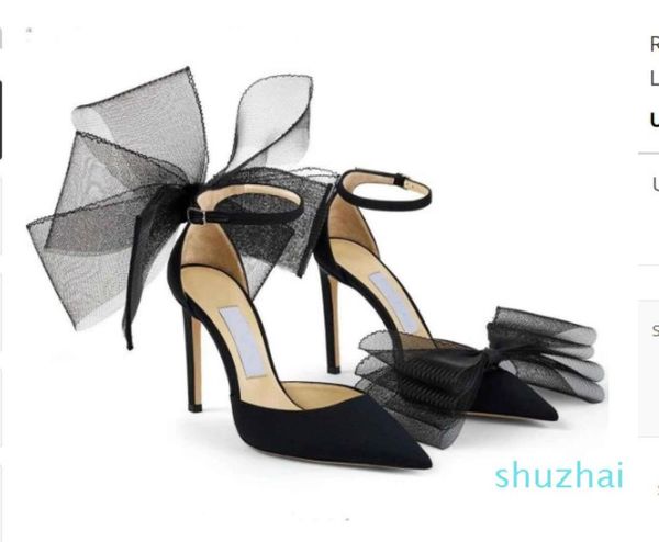 

romantic lace up gladiator sandals shoes for bridal wedding dress bow women averly elegant pumps luxury brands lady high heels1347061, Black