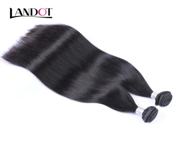 

grade 9a peruvian malaysian indian brazilian straight virgin human hair weave 2 bundles unprocessed remy hair extensions natural b3681029, Black