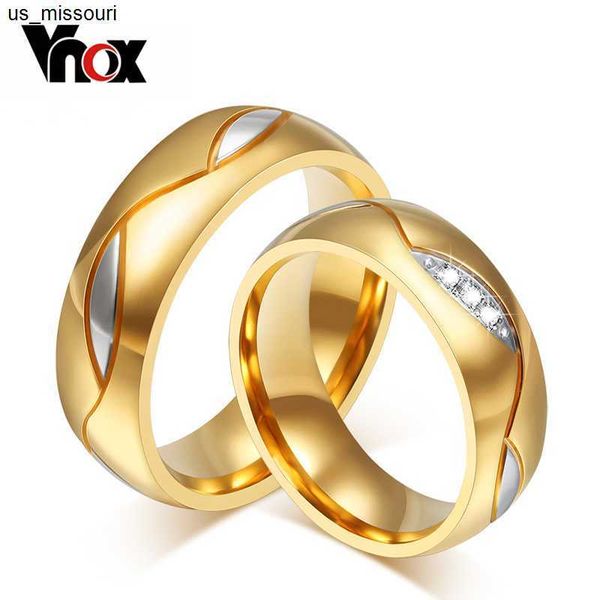 

band rings vnox wedding ring for women men engagement jewelry engraved servise russian spanish portuguese j230522, Silver