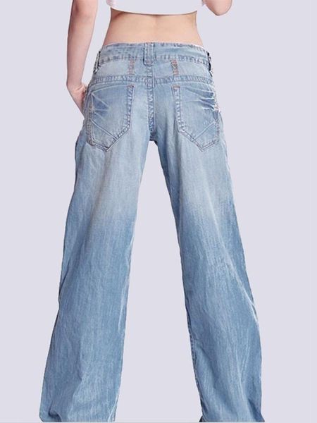 

jeans women's widelegged jeans casual vintage pants flared trousers fashion slim temperament, Blue