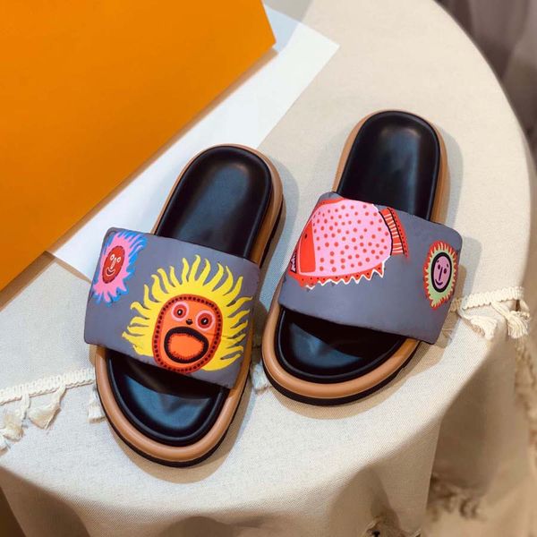 

famous slippers classic summer designer fashion flops leather lady slides women shoes l bath ladies sandals slide, Black
